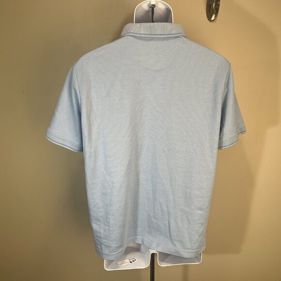 Tommy Bahama Men's lot of 2 black and blue striped Mint Cond polo shirts M - Picture 5 of 7